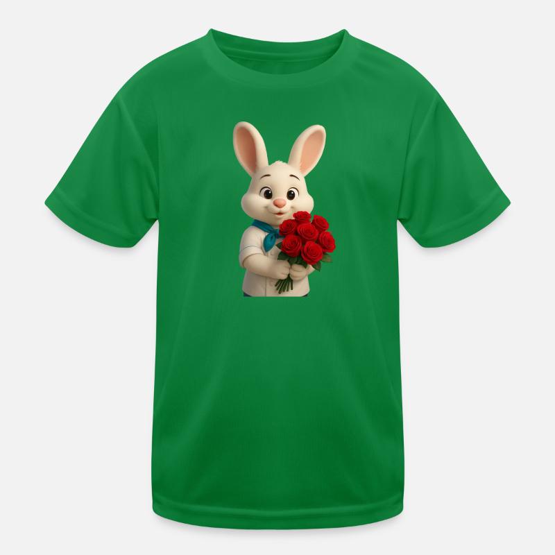 Chef Bunny avec bouquet de roses rouges T-shirt sport Enfant