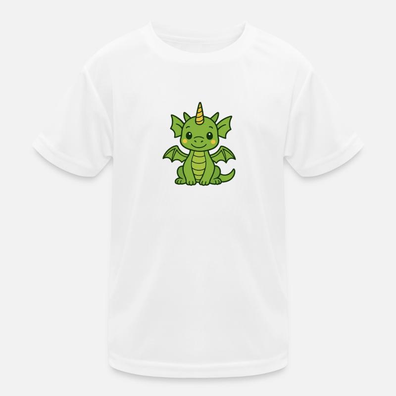 Drôle de dragon avec corne et ailes T-shirt sport Enfant