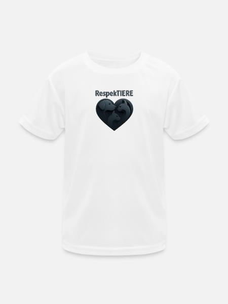 Respektierende Tierliebe Illustration - Kinder Funktions-T-Shirt - Weiß
