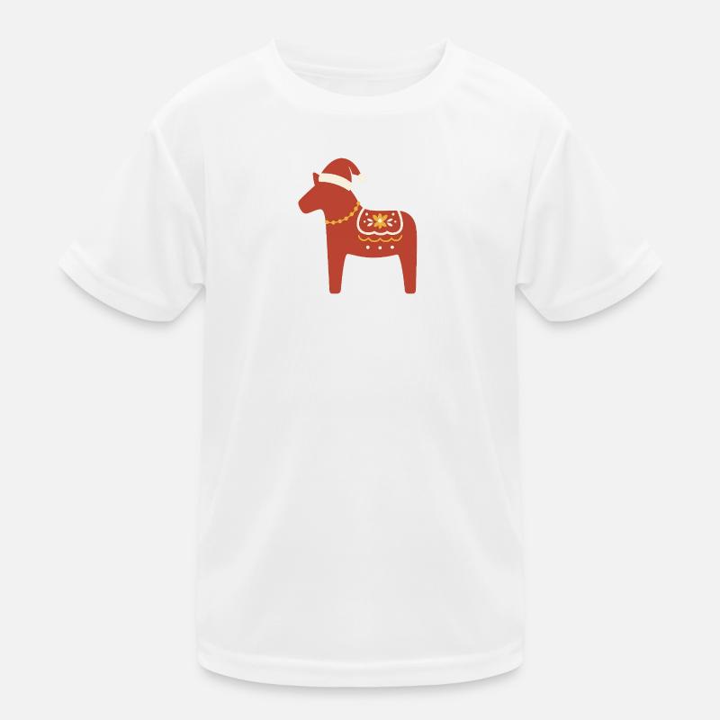 Dala-Pferd Weihnachten Kinder Funktions-T-Shirt
