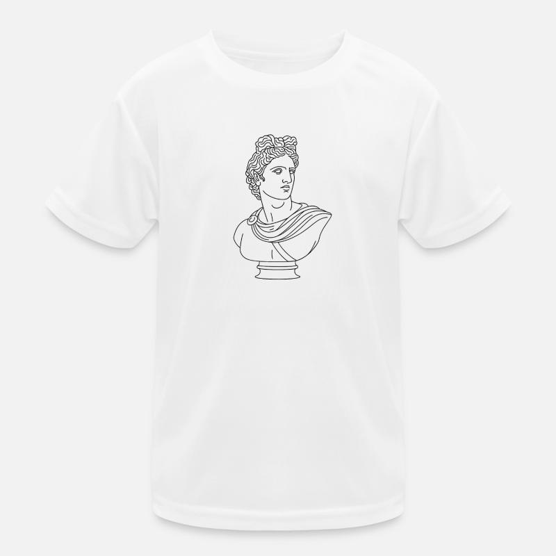 Stylized Apollo Bust | Minimalist illustration - Kids Functional T-Shirt - white
