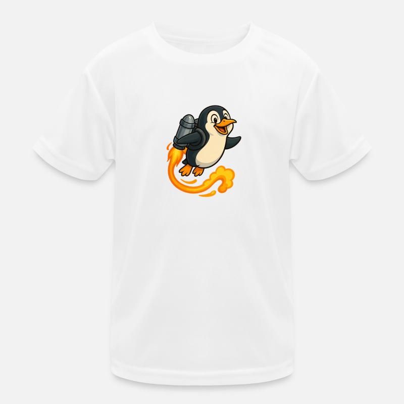Vol de fusée pingouin ludique T-shirt sport Enfant