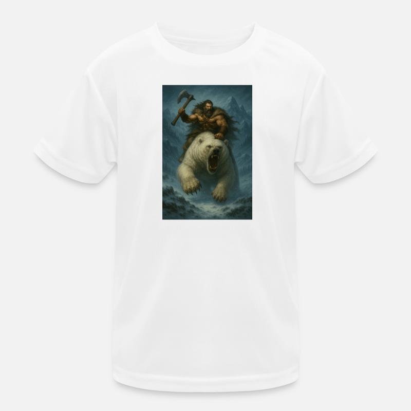 Viking Warrior on Polar Bear – Fa Illustration Kids Functional T-Shirt