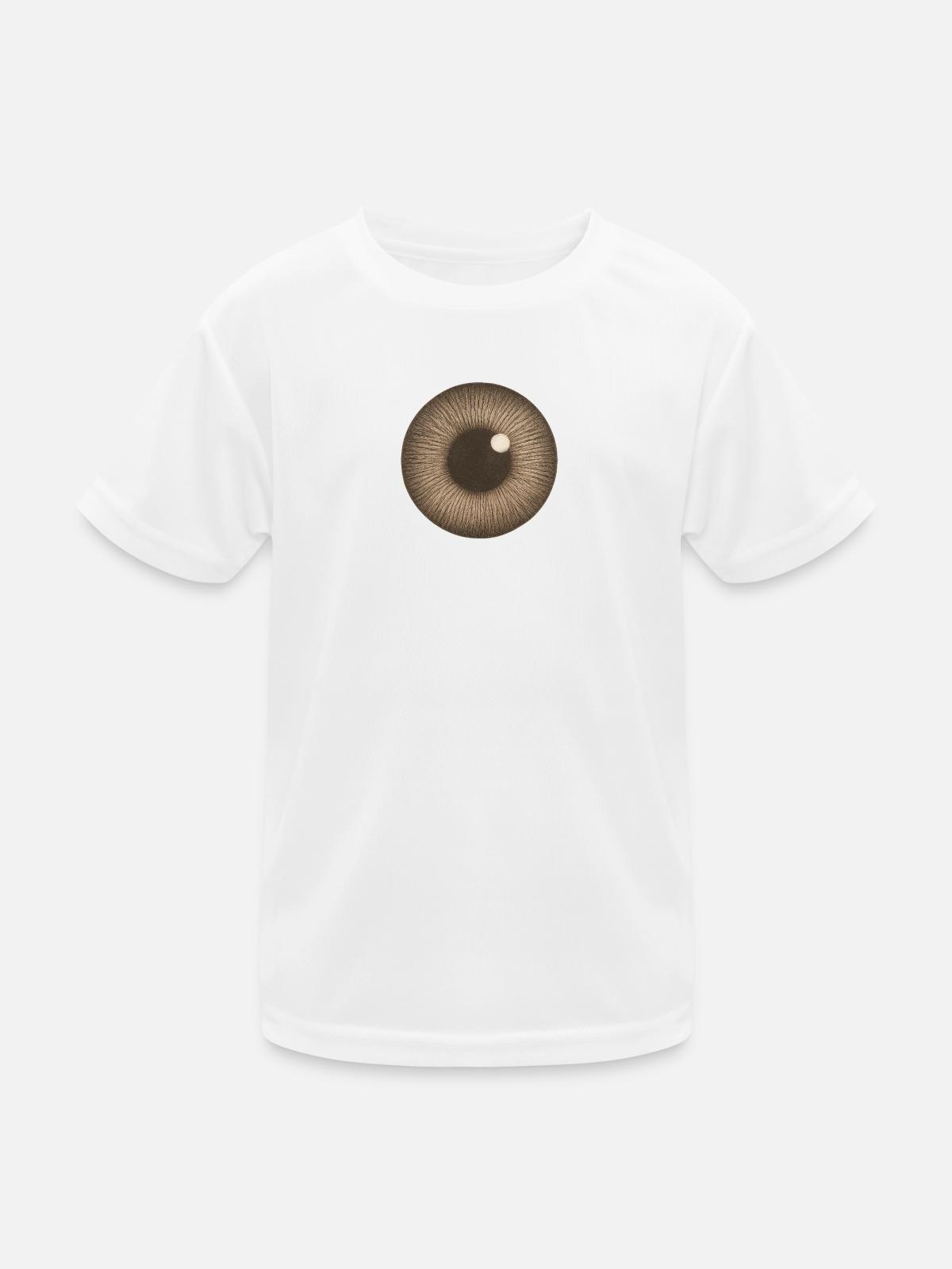Brown Iris Closeup - Kids Functional T-Shirt - white - Front