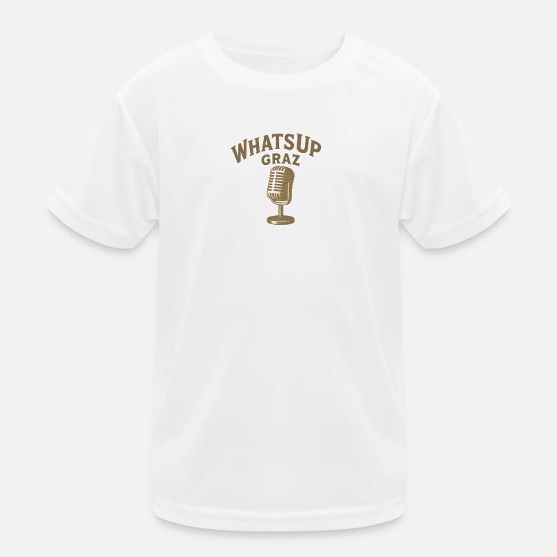 What’s Up Graz Mikrofon Logo Kinder Funktions-T-Shirt