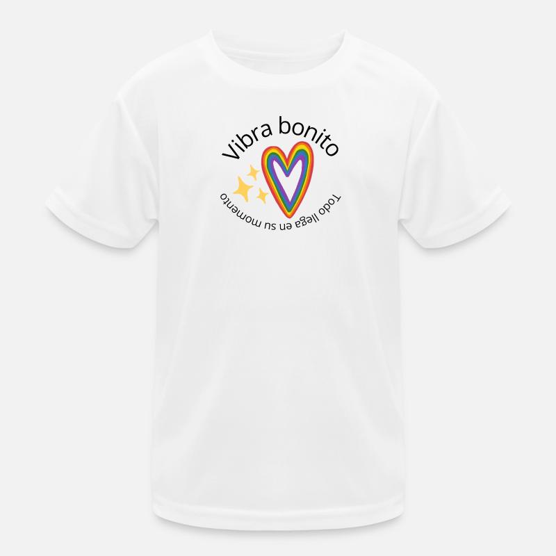 Regenbogen-Herz Kinder Funktions-T-Shirt