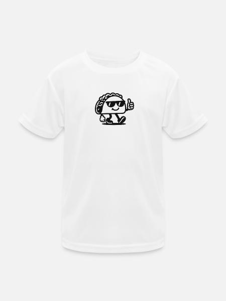 Sunglasses Taco Mascot - Kids Functional T-Shirt - white