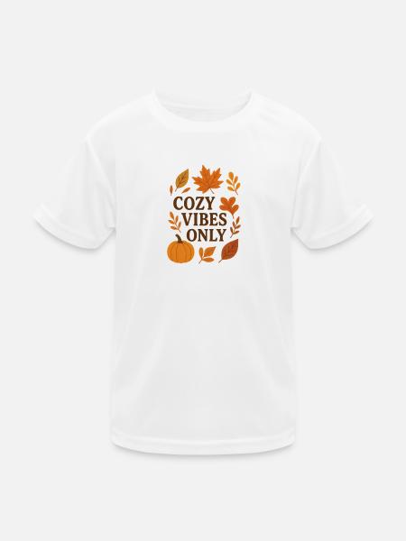 Herbstfeeling - Kinder Funktions-T-Shirt - Weiß - Vorne
