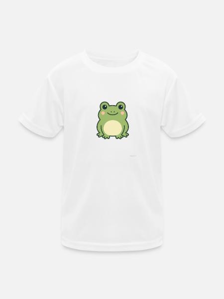 Frosch Kawaii  - Kinder Funktions-T-Shirt - Weiß