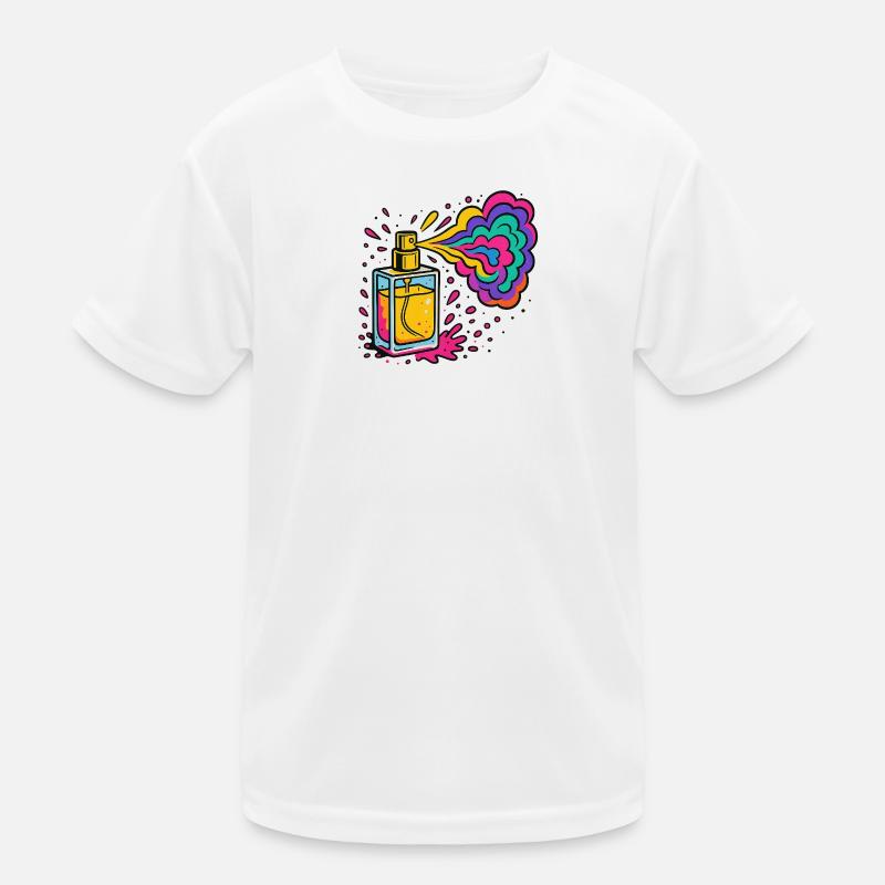 Neon Parfüm Farbexplosion - Kinder Funktions-T-Shirt - Weiß