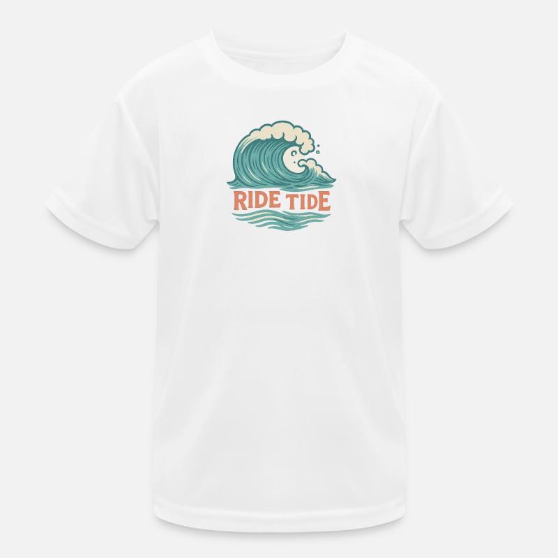 Ride Tide – Surf Wellen Design Kinder Funktions-T-Shirt