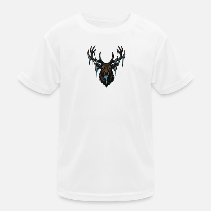 Icicle Deer Head Kids Functional T-Shirt