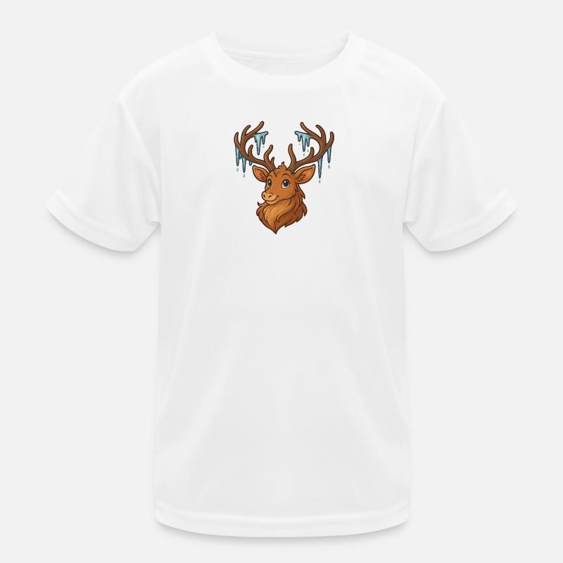 Cerf d’hiver avec glaçons T-shirt sport Enfant