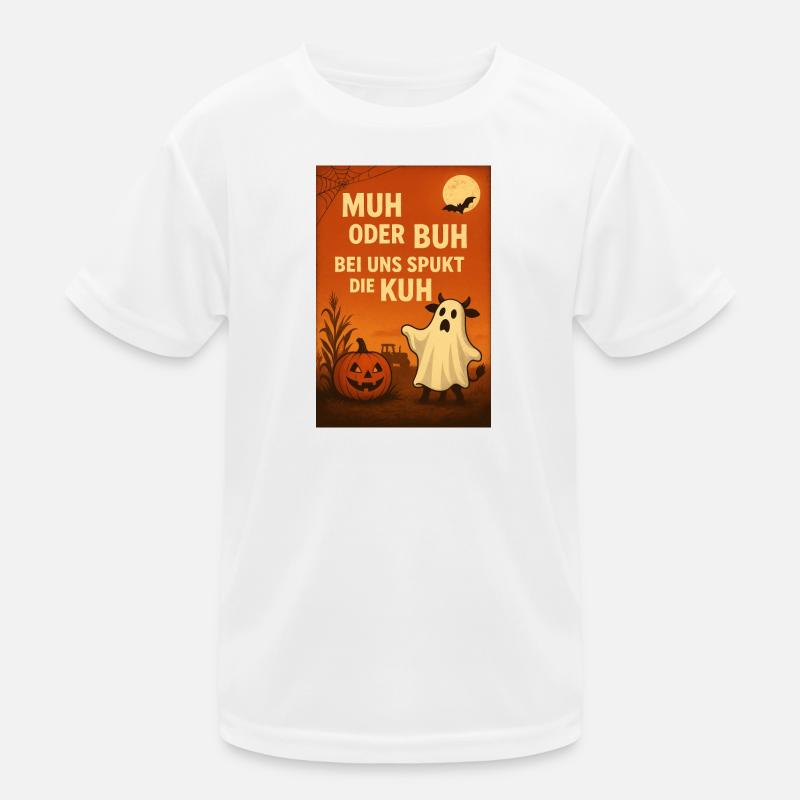Spukkuh Halloween: MuH oder Buh Kinder Funktions-T-Shirt