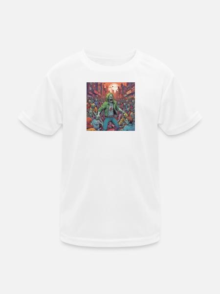 Zombie storm in the city - Kids Functional T-Shirt - white - Front