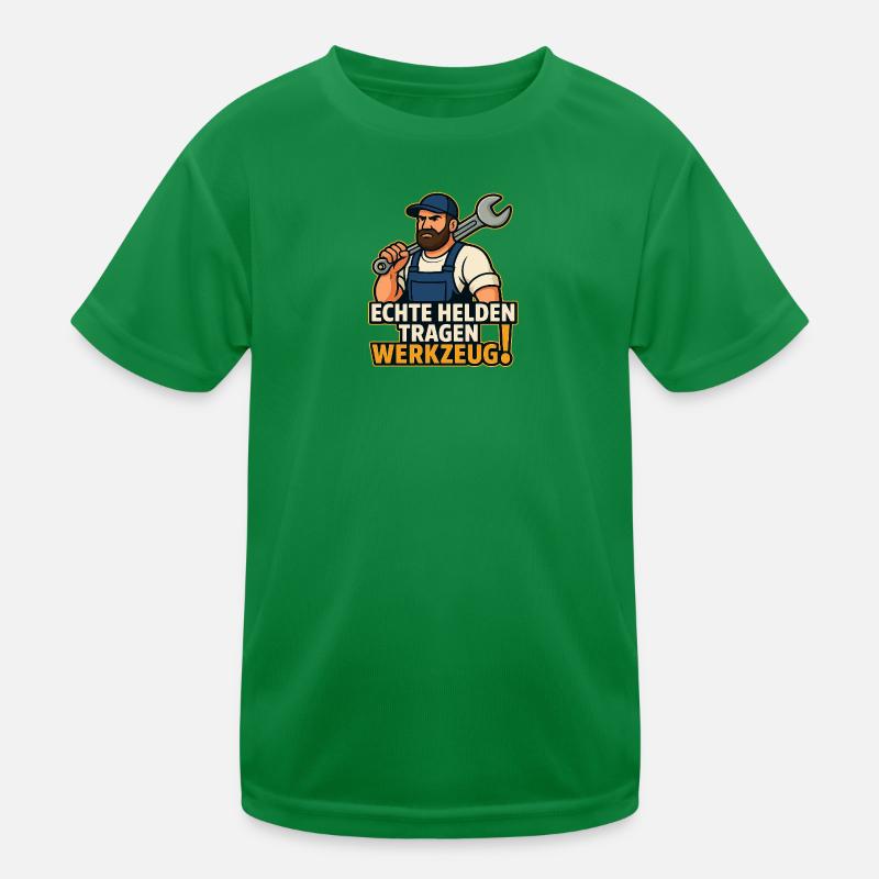 Echte Helden Tragen Werkzeug Kinder Funktions-T-Shirt