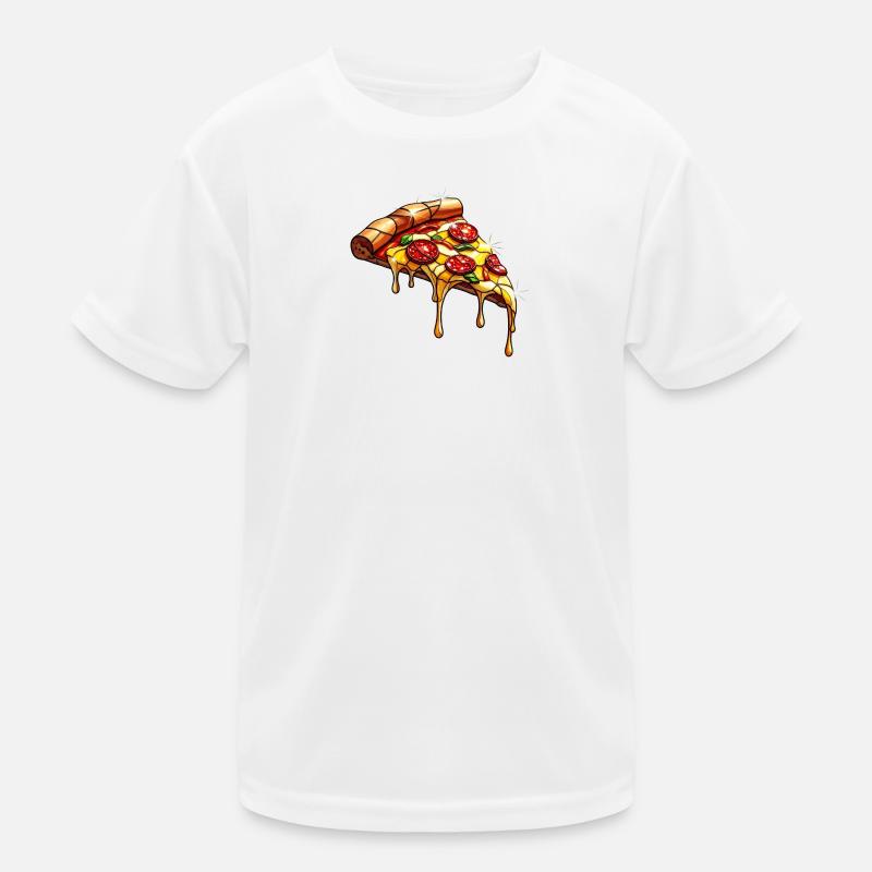 Shiny salami pizza with basil Kids Functional T-Shirt