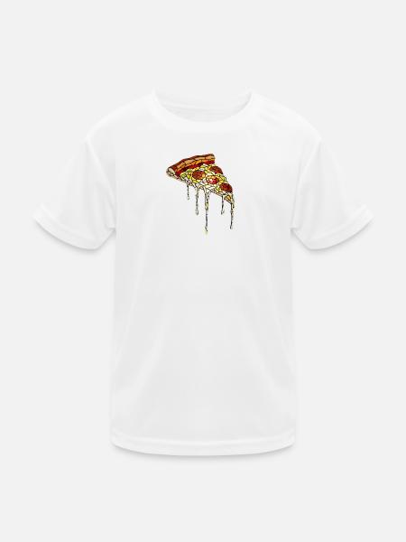 Pizza Mosaic: Artistic Stained Glass Design - Kids Functional T-Shirt - white