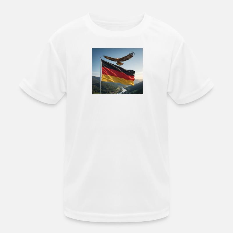 Aigle au-dessus du drapeau allemand T-shirt sport Enfant