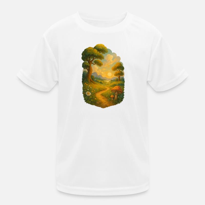 Fairy tale trail in the sunlight - Kids Functional T-Shirt - white