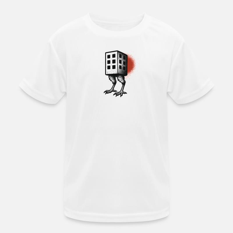 Würfelbau mit Beinen Kinder Funktions-T-Shirt
