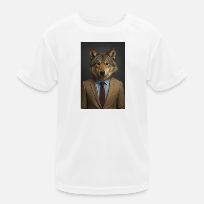 Wolf im Anzug Kinder Funktions-T-Shirt