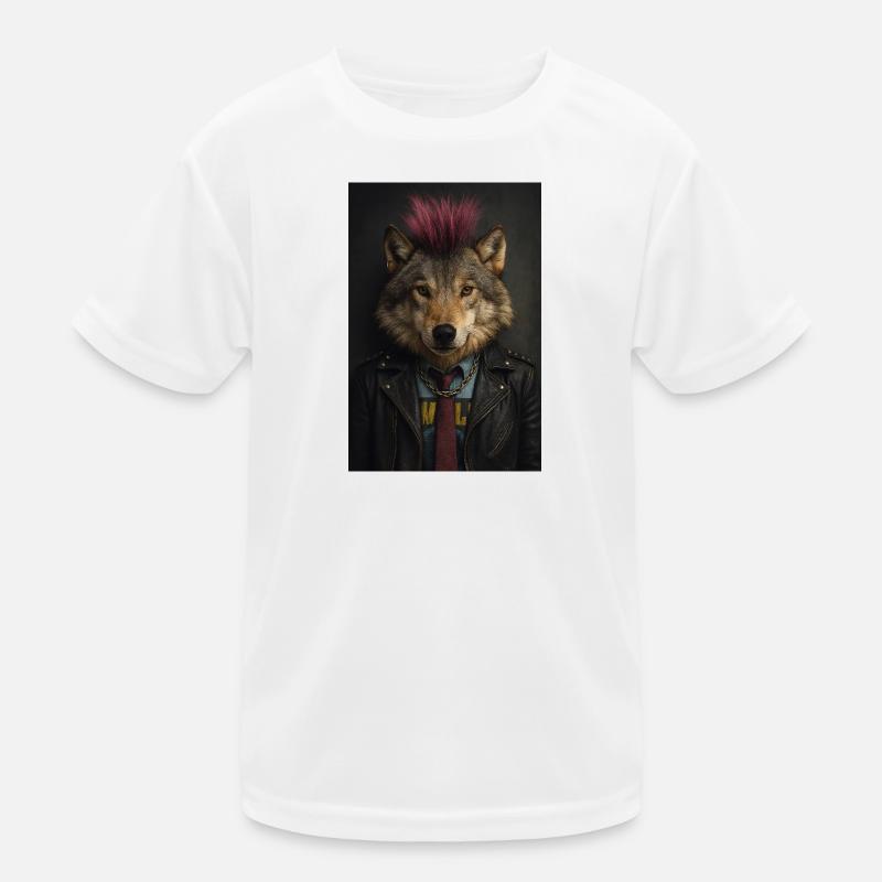 Blouson en cuir Wolf’s Punk Mohawk T-shirt sport Enfant