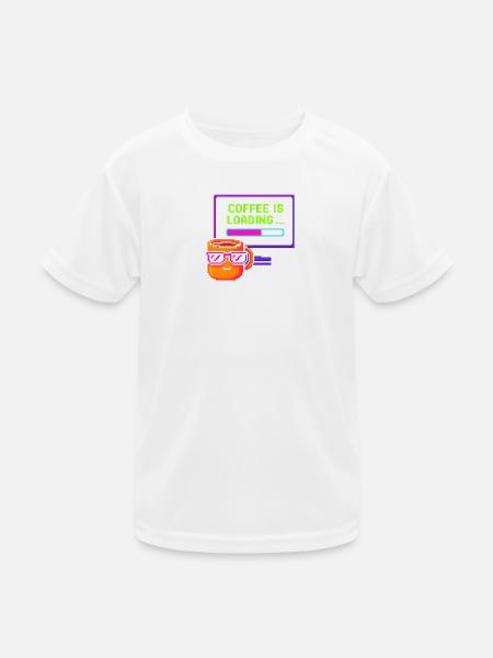 Coffee is loading - Kids Functional T-Shirt - white