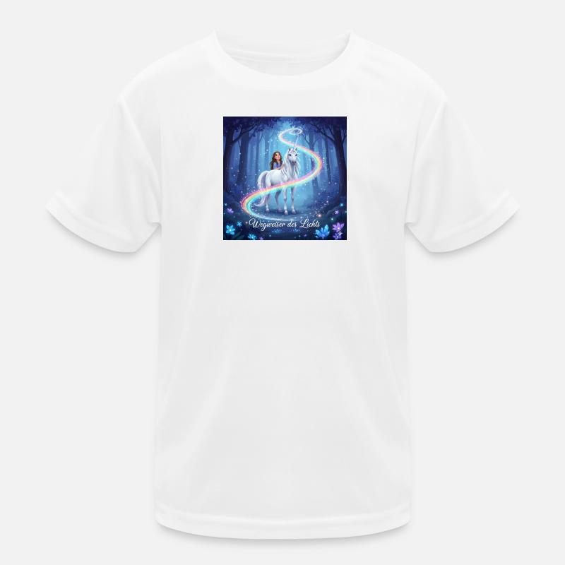 Wegweiser des Lichts im Unicornenwald Kinder Funktions-T-Shirt