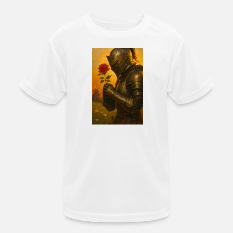 Ritter mit Rose Kinder Funktions-T-Shirt