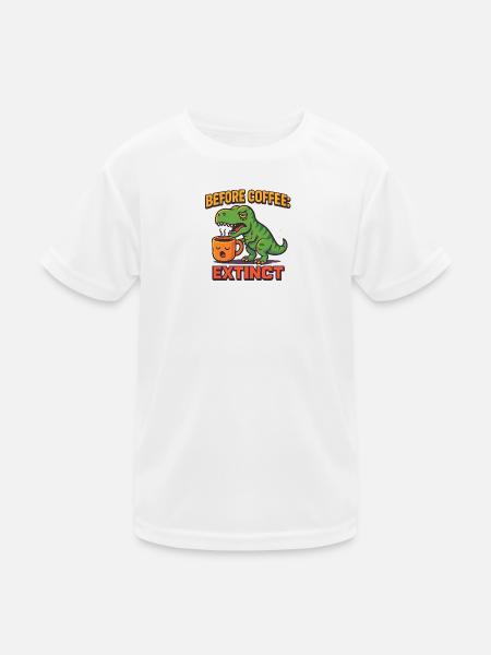 before coffee extinct - Kids Functional T-Shirt - white - Front