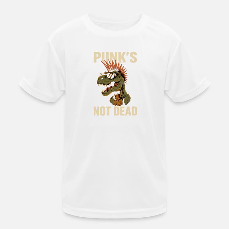 Punk T-Rex - Kids Functional T-Shirt - white