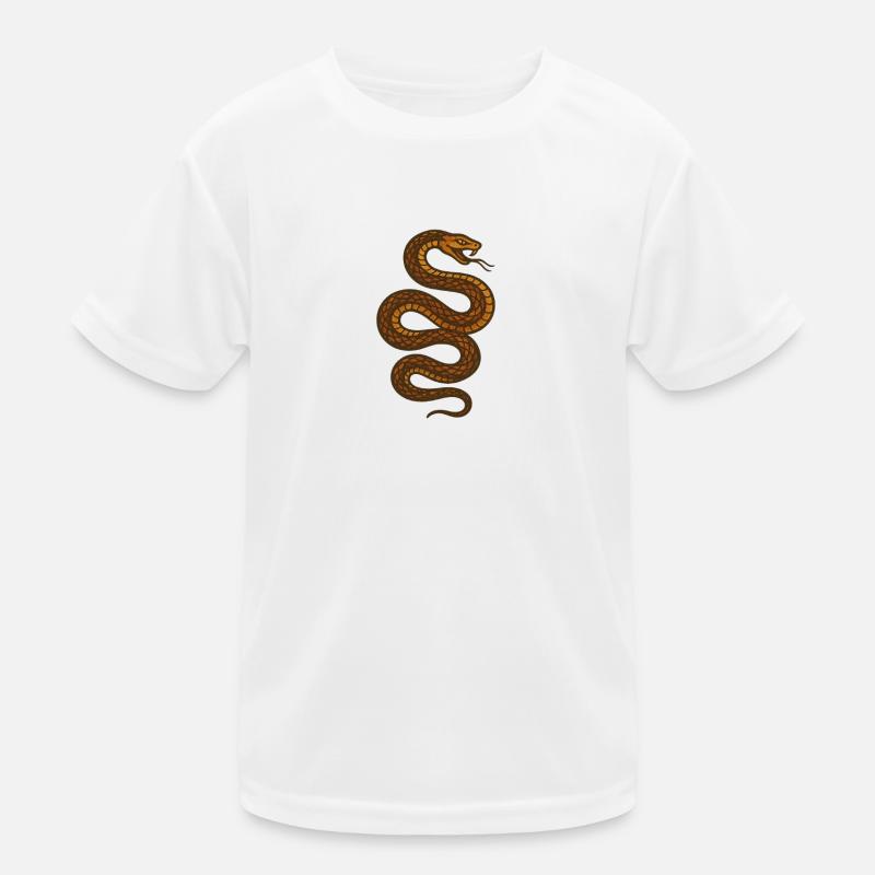 Brown coiled snake - Kids Functional T-Shirt - white