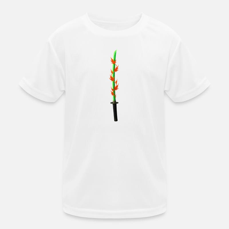 Flammenklinge Katana Kinder Funktions-T-Shirt
