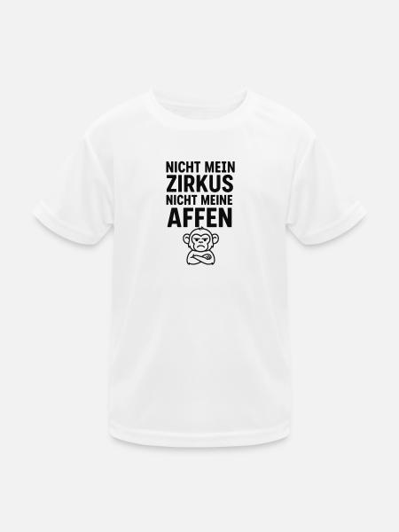 Not My Circus Monkey Cartoon - Kids Functional T-Shirt - white - Front