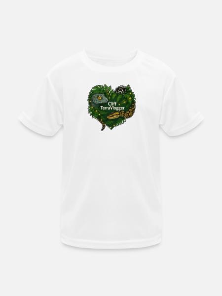 Cliff TerraVlogger Jungle Heart - Kids Functional T-Shirt - white
