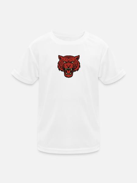 Red Tiger Roar  - Kids Functional T-Shirt - white - Front