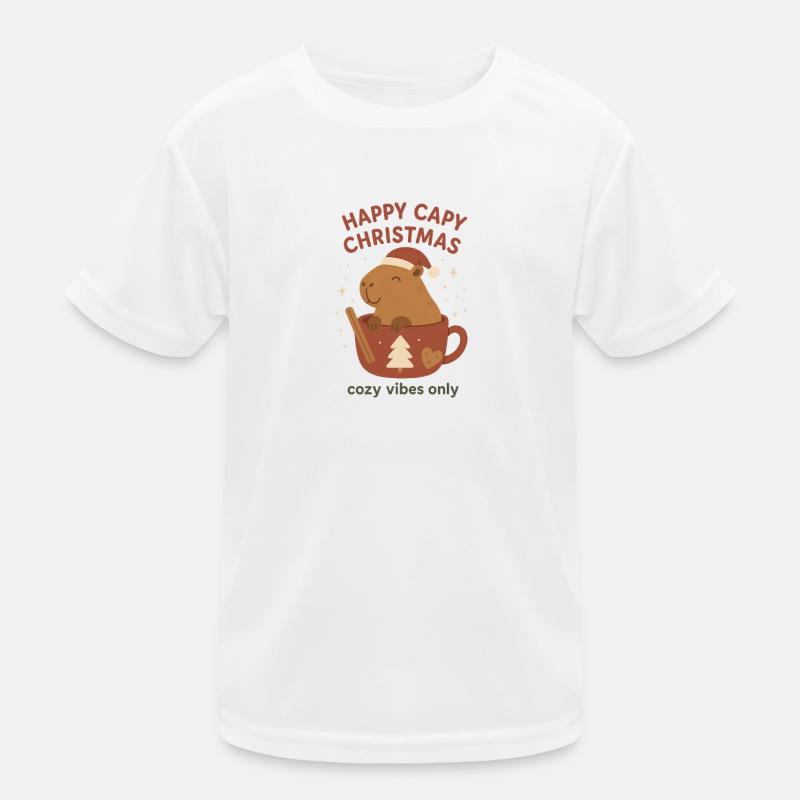 Capybara Christmas Kids Functional T-Shirt