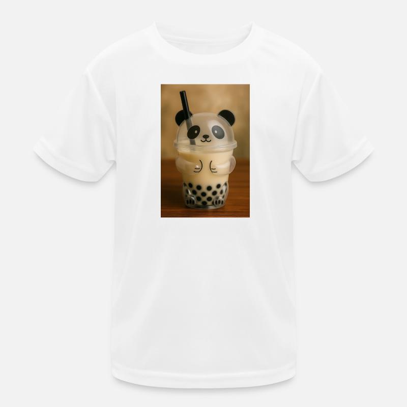 Panda Bubble Tea Cup Grafik Kinder Funktions-T-Shirt
