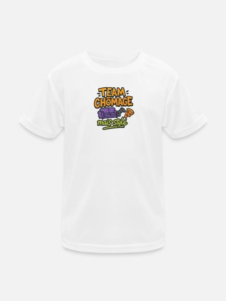 Arbeitsloses, aber stylisches Team - Kinder Funktions-T-Shirt - Weiß - Vorne