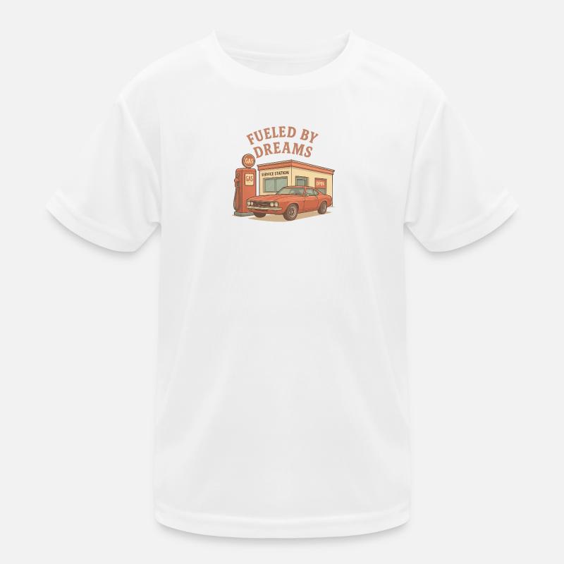 Driven by Dreams Retro Car - Kids Functional T-Shirt - white