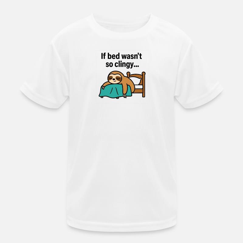 Clingy Bed Sloth Kids Functional T-Shirt