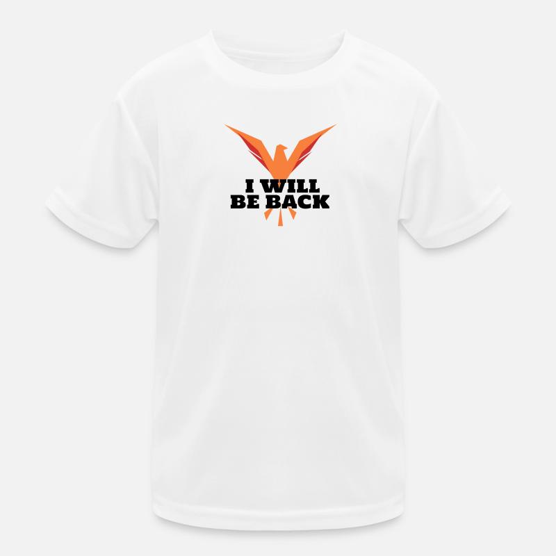 Geometrischer oranger Phönix im Flug Kinder Funktions-T-Shirt