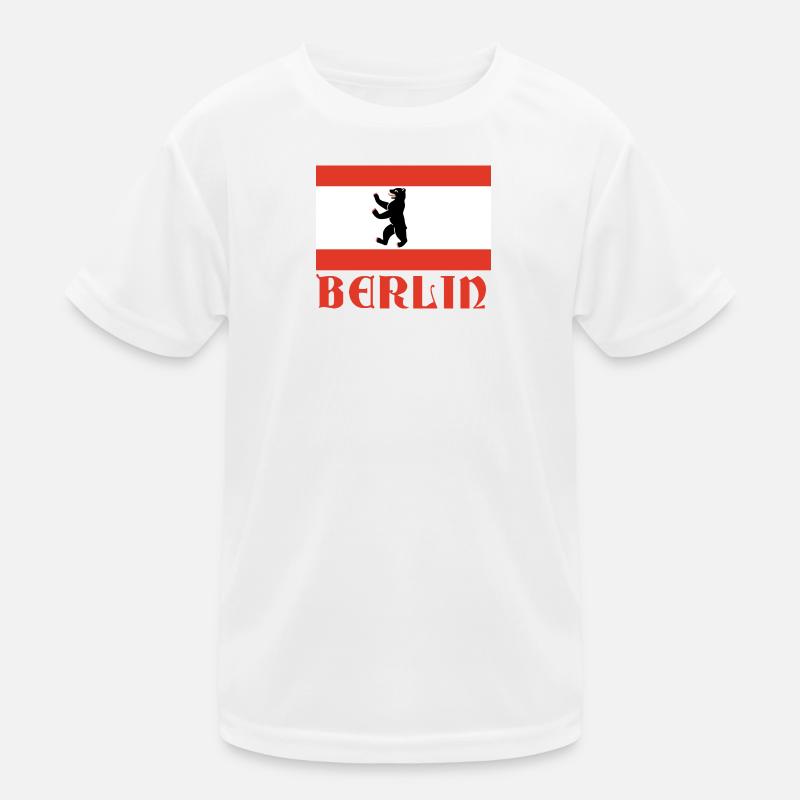 Berlin Bear Flag Graphic Kids Functional T-Shirt
