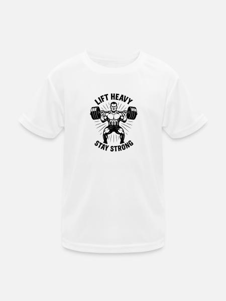 Lift Heavy Stay Strong Power Shirt - Kids Functional T-Shirt - white - Front