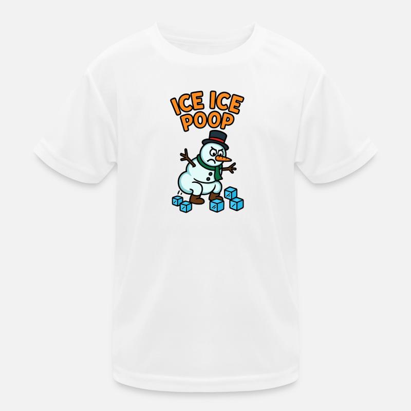 schneemann eiswürfel kinder witzig pups Kinder Funktions-T-Shirt