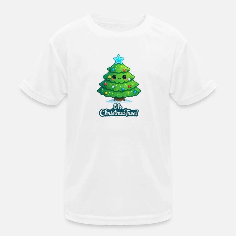 Cuddly Christmas tree with star Kids Functional T-Shirt