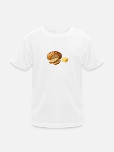 Brotlaib und Butter  - Kinder Funktions-T-Shirt - Weiß - Vorne