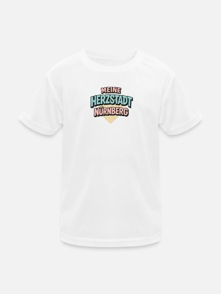 Meine Herzstadt Nürnberg - Kinder Funktions-T-Shirt - Weiß - Vorne