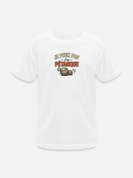 I can't I have petanque - Kids Functional T-Shirt - white